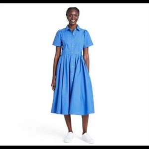 ALEXIS for Target Blue Short Sleeve Shirtdress